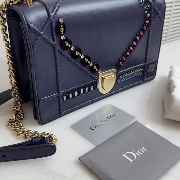 Designer Christian Dior Blue Diorama Bag In Excellent - Picture 8 of 15